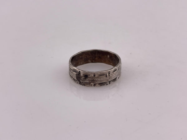 size 6.75 sterling silver old textured band ring