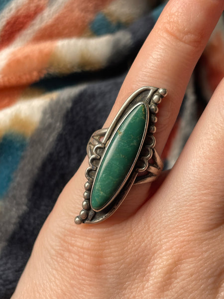 size 6 sterling silver turquoise ring
