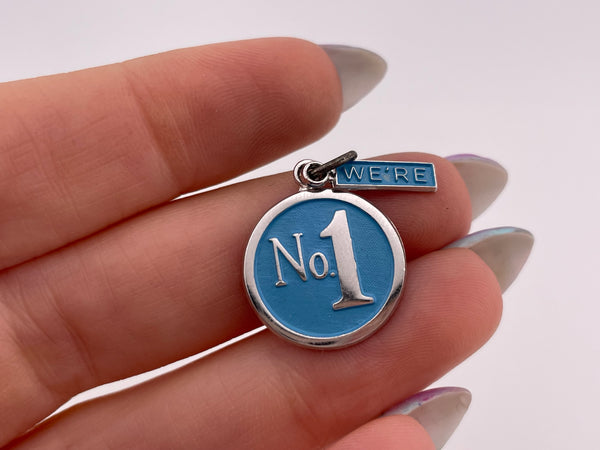 sterling silver 'WE'RE NUMBER 1" pendant