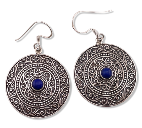 sterling silver lapis dangle earrings