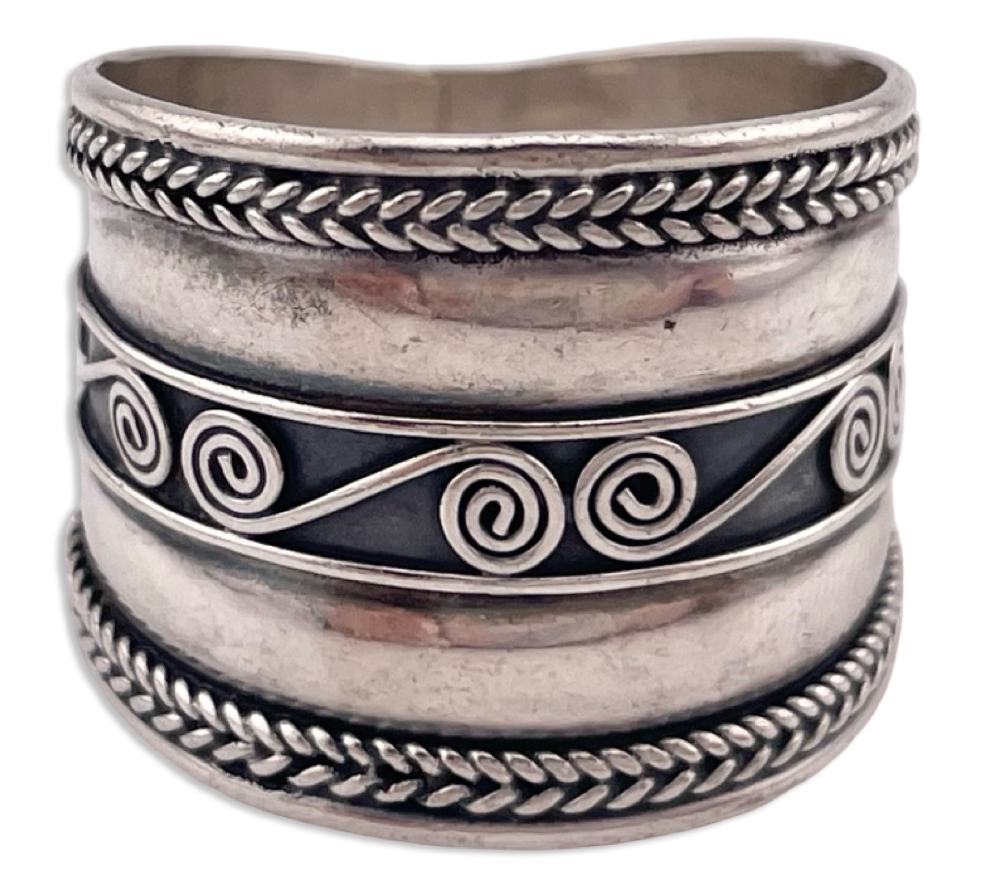 size 9 sterling silver wide band ring