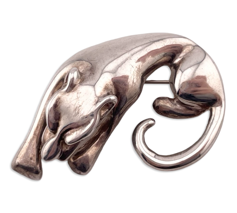 sterling silver electroform panther brooch / pendant
