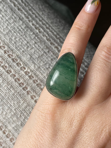 size 5 sterling silver aventurine ring