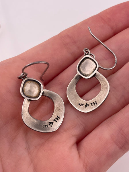 sterling silver Silpada hammered lapis hook dangle earrings