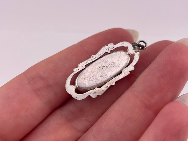 sterling silver blister abalone pendant