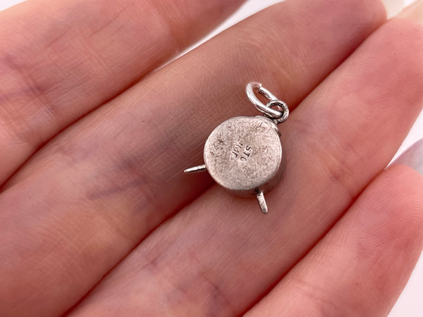 sterling silver alarm clock pendant