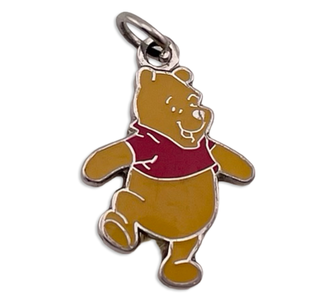 NOT STERLING - silver toned Winnie the Pooh pendant