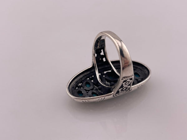 size 5.5  sterling silver synthetic turquoise ring