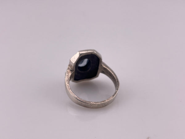 size 6.25 sterling silver topaz marcasite ring