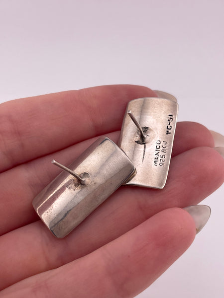 sterling silver Mexican brass screw-head post earrings