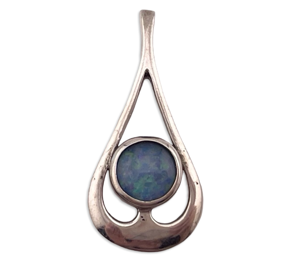 sterling silver opal triplet pendant