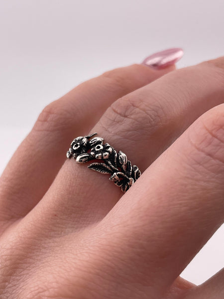 sterling silver flower ring - choose size