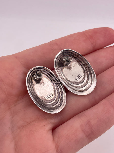 sterling silver onyx post earrings