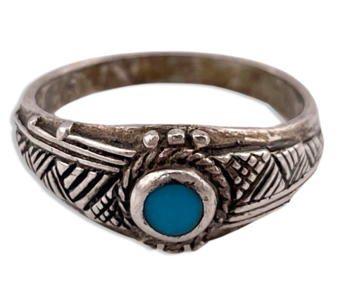 size 6 sterling silver turquoise ring