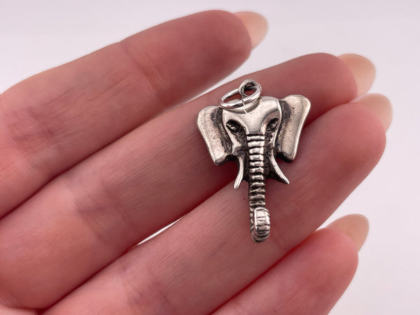 sterling silver elephant head pendant