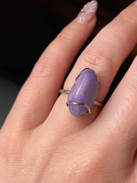 size 6.5 sterling silver artisan amethyst ring