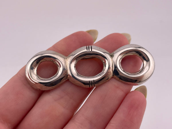 sterling silver triple circle brooch