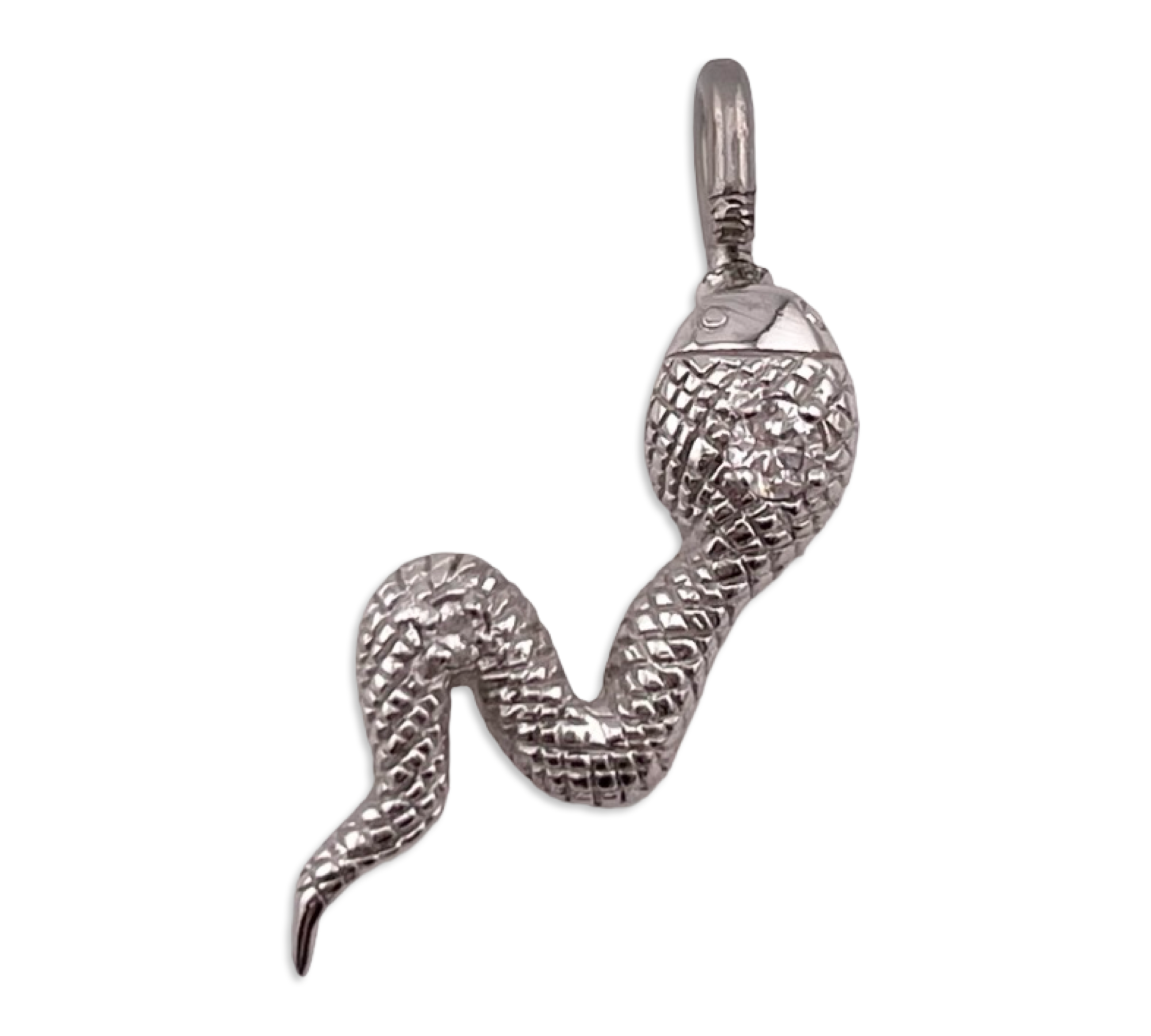 sterling silver snake rhinestone pendant