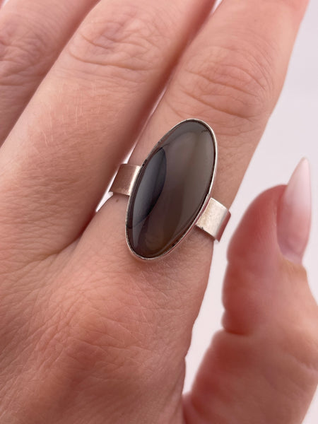 size 7.75 sterling silver agate ring