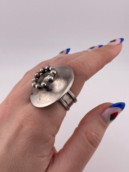size 8 sterling silver MCM artisan Owe Johansson Findland modernist ring