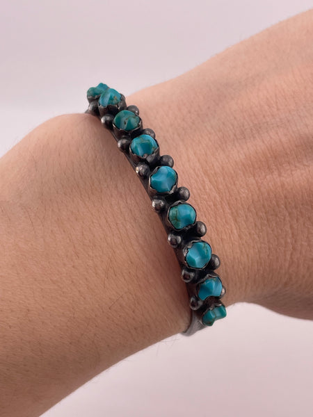 sterling silver turquoise snake eye cuff bracelet