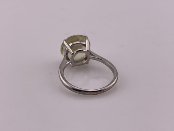 size 7.5 sterling silver faceted lab yellow topaz ring