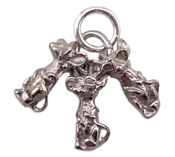 sterling silver rhodium plated three blind mice pendant