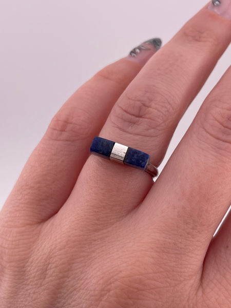 size 6.5 sterling silver sodalite ring ***AS IS***