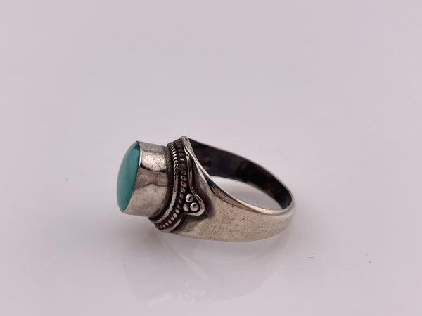size 7.75 sterling silver stabilized turquoise ring