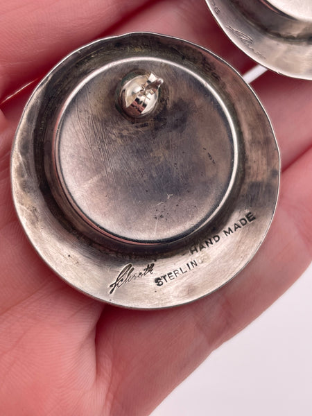 sterling silver artisan stoneless post earrings