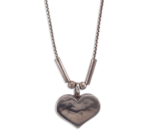 sterling silver 17 1/4" heart necklace