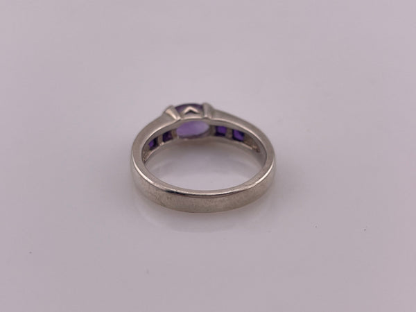 size 7 sterling silver faceted east west amethyst ring