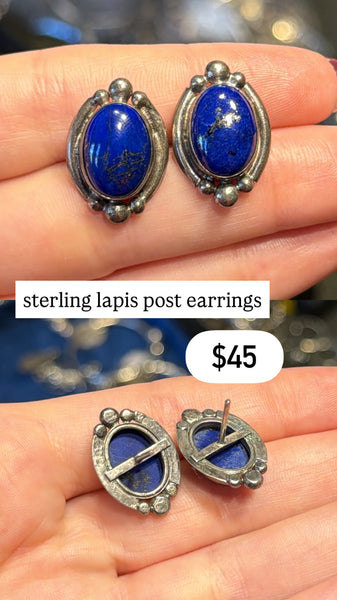 RESERVED PRIVATE LISTING -- sterling silver lapis earrings A2
