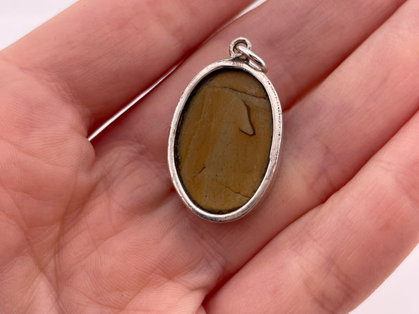 sterling silver jasper pendant