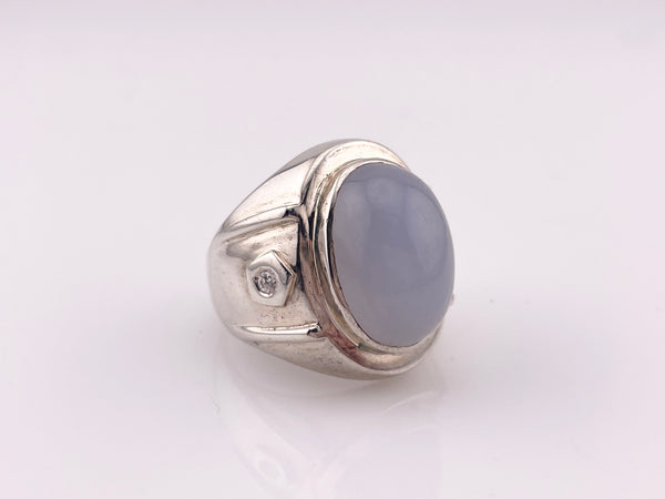 size 11 sterling silver agate rhinestone ring