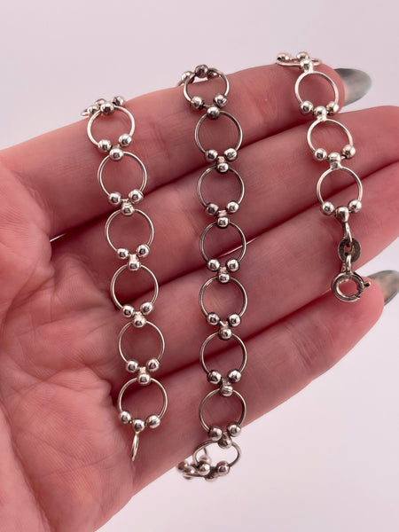 sterling silver 17 1/2" circle necklace