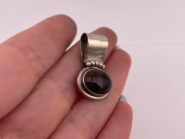 sterling silver jasper pendant