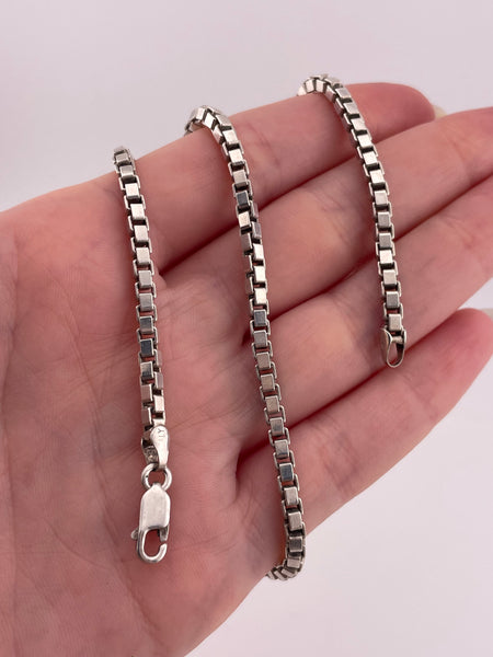 sterling silver 16-1/4" box chain necklace