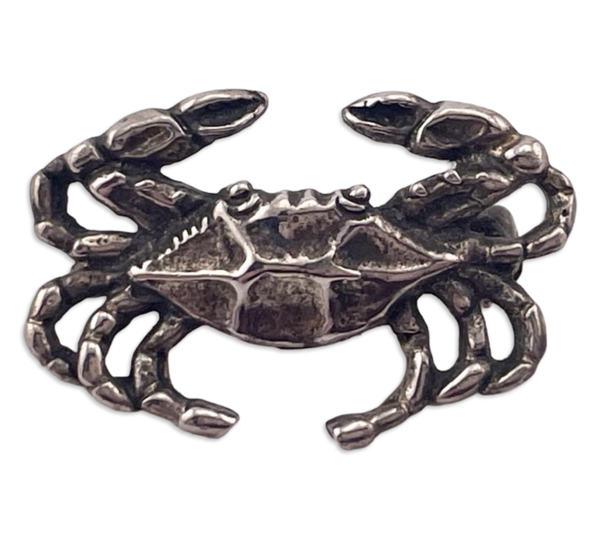 sterling silver crab pin