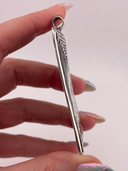 sterling silver 2-7/8" large abstract spiral pendant