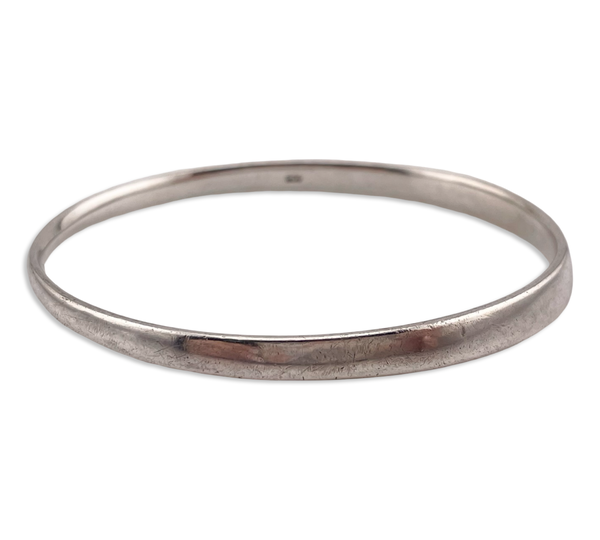 sterling silver tapered organic shaped bangle bracelet