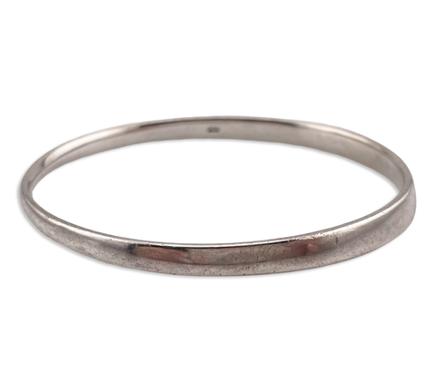 sterling silver tapered organic shaped bangle bracelet