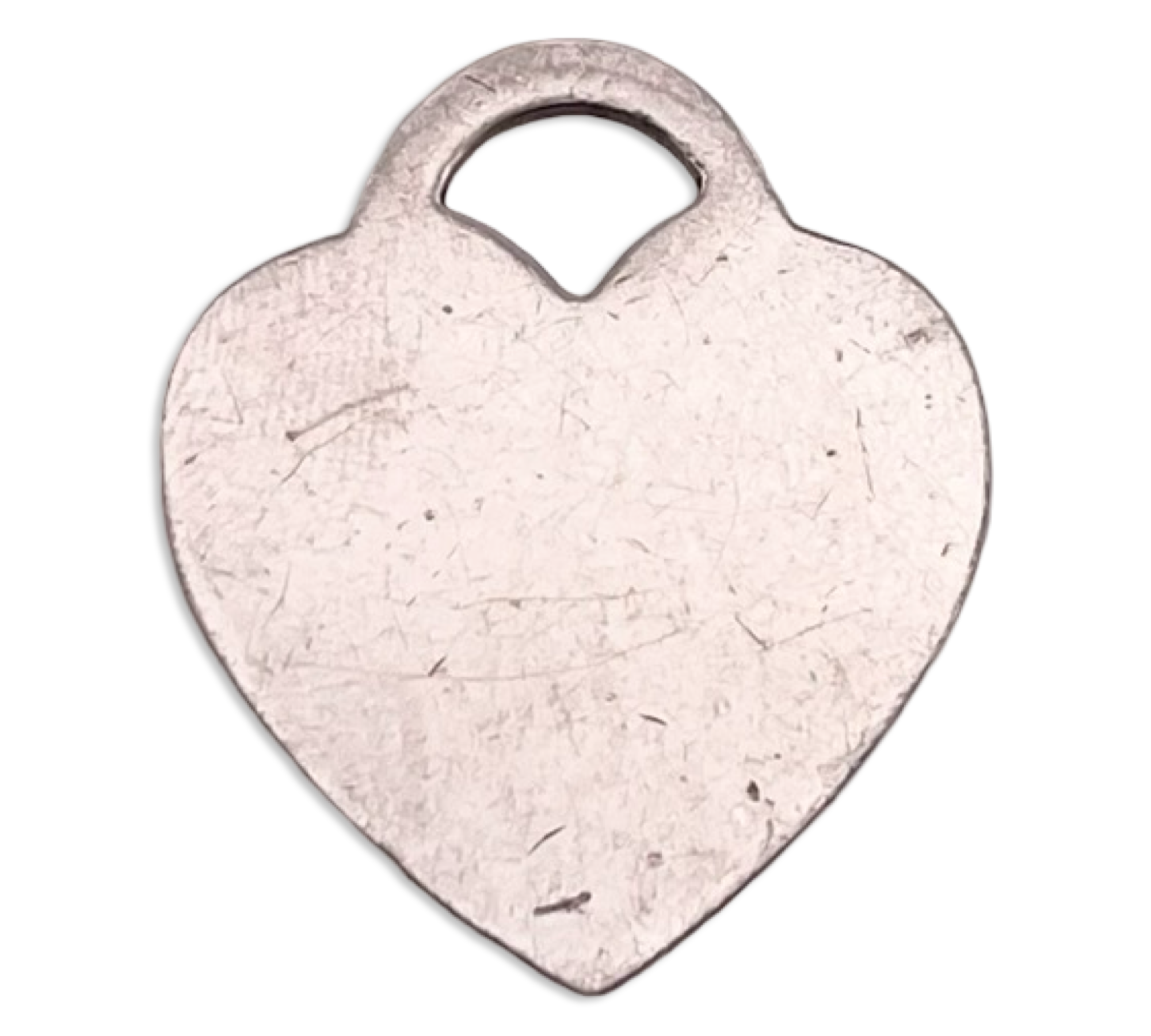 sterling silver very worn blank heart tag pendant