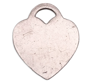 sterling silver very worn blank heart tag pendant