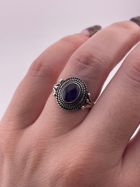 size 7.25 sterling silver amethyst ring