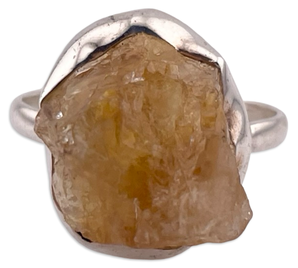 size 9 sterling silver raw citrine ring