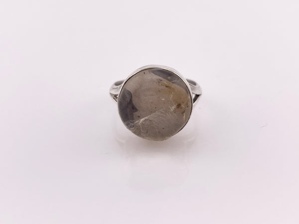 size 6.25 sterling silver rutilated quartz ring