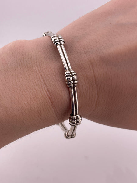 sterling silver 8" David Wysor stoneless bangle bracelet