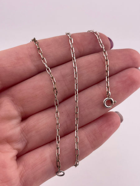 sterling silver 17-1/4" paperclip chain link necklace