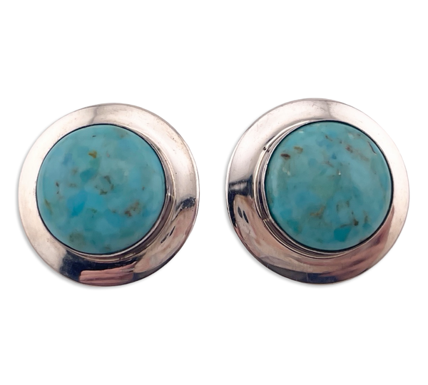 sterling silver DRT stabilized turquoise post earrings